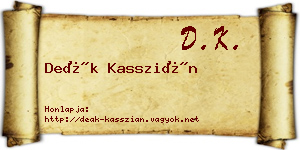 Deák Kasszián névjegykártya